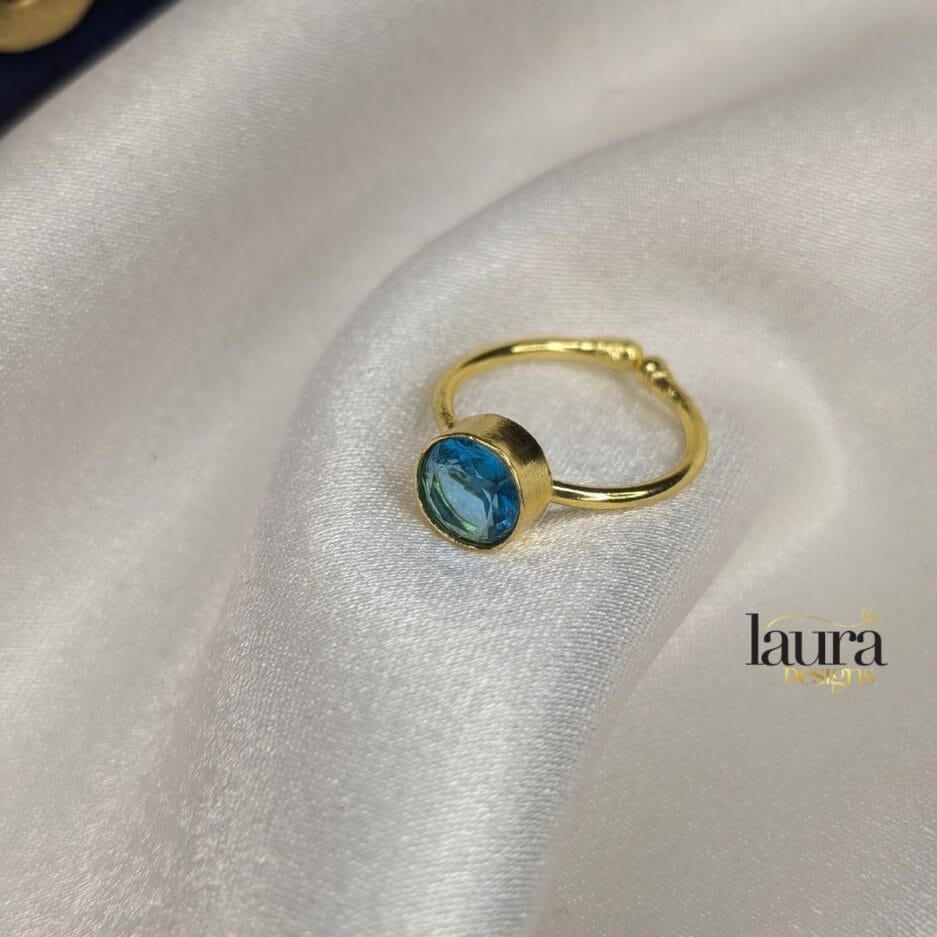 aqua blue stone ring