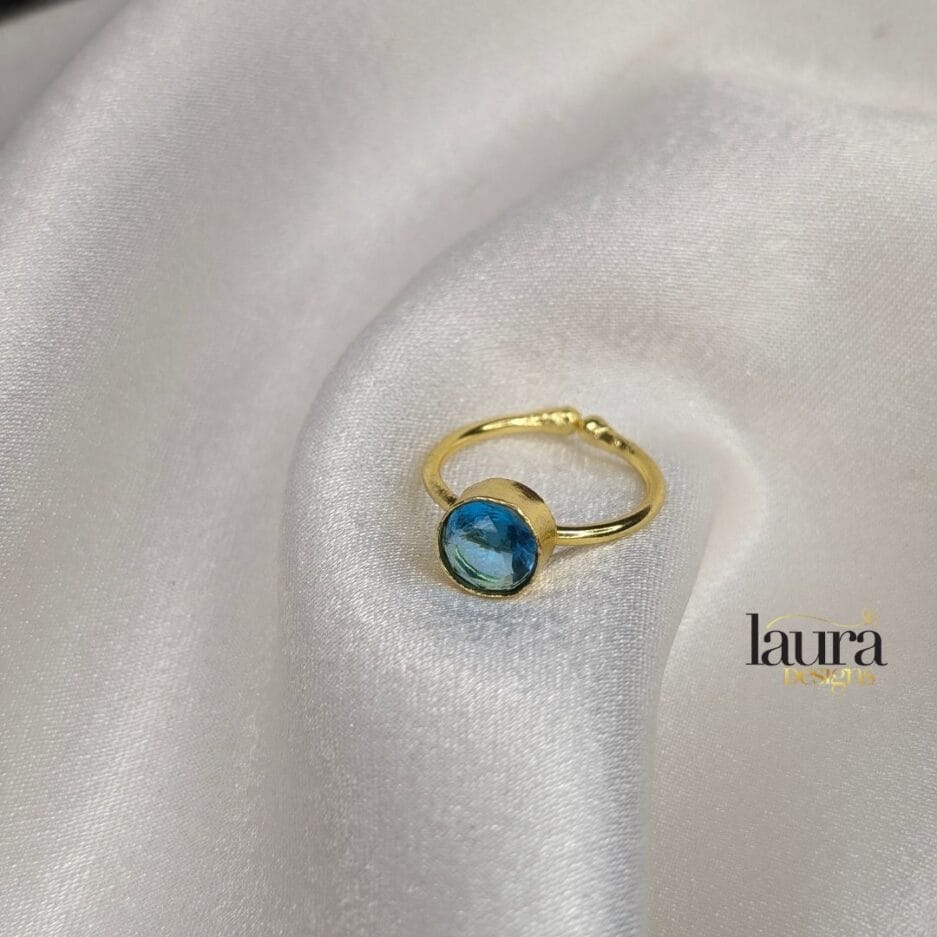 aqua blue stone ring