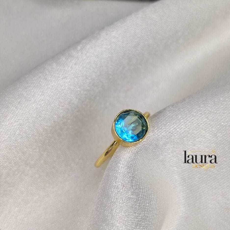 aqua blue stone ring