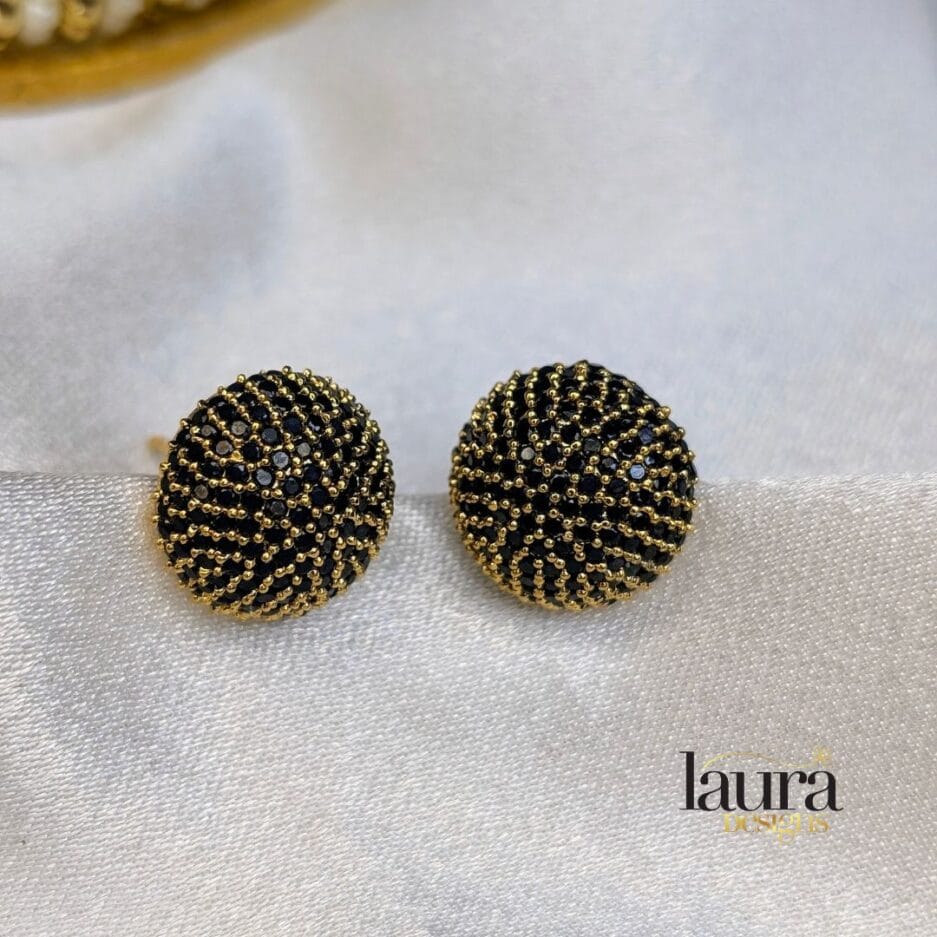 black stud earrings