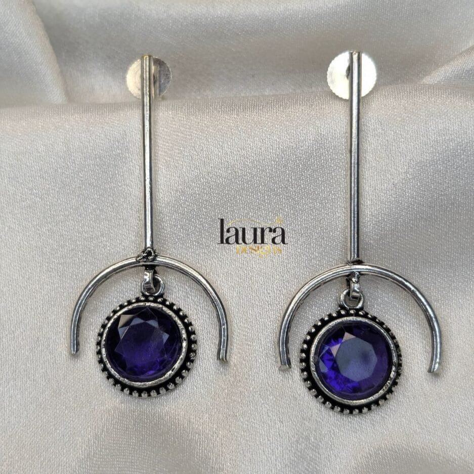 blue stick earrings