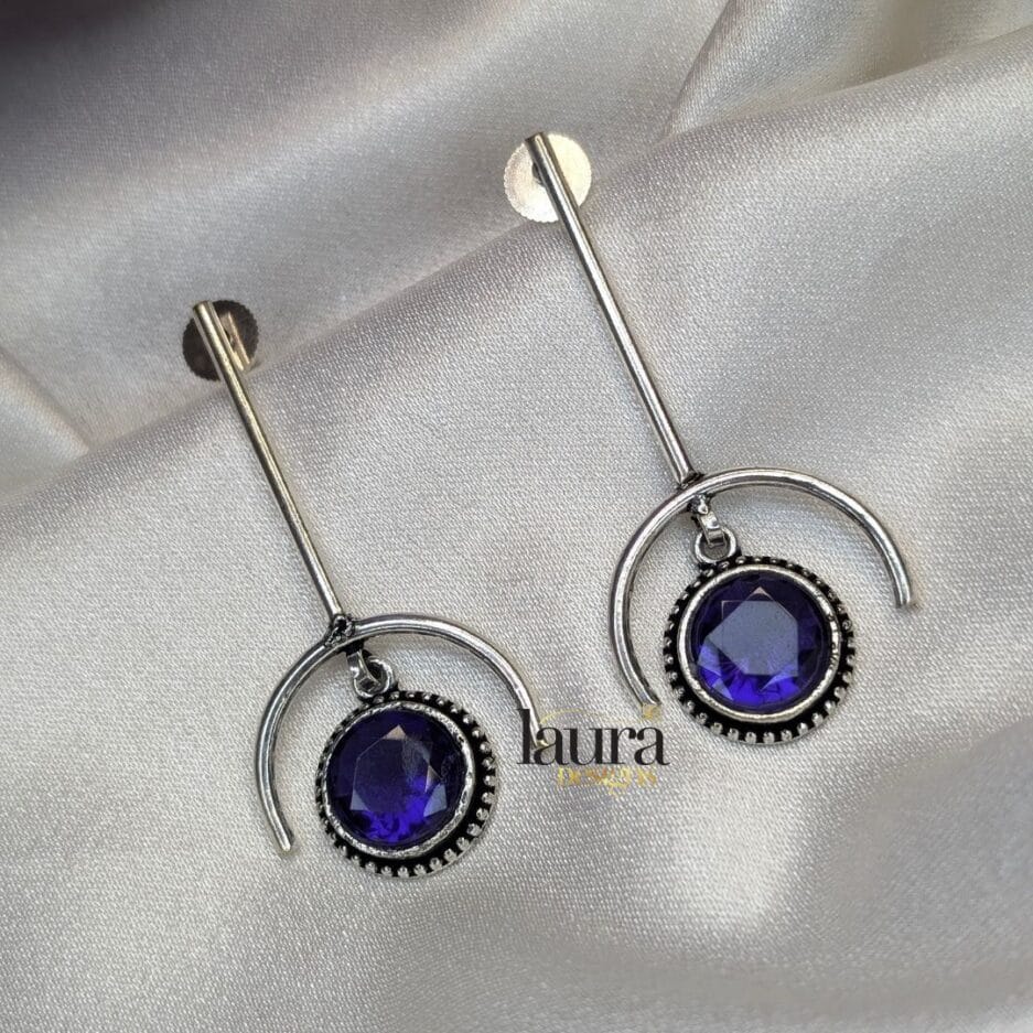 blue stick earrings