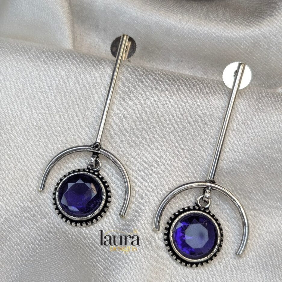 blue stick earrings