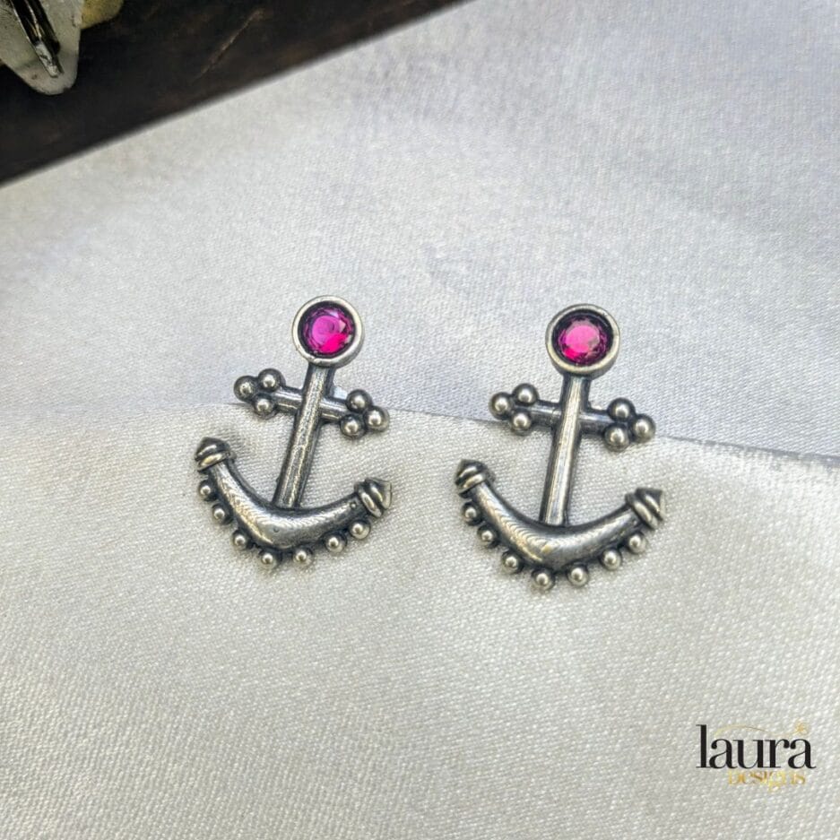 pink stone earrings