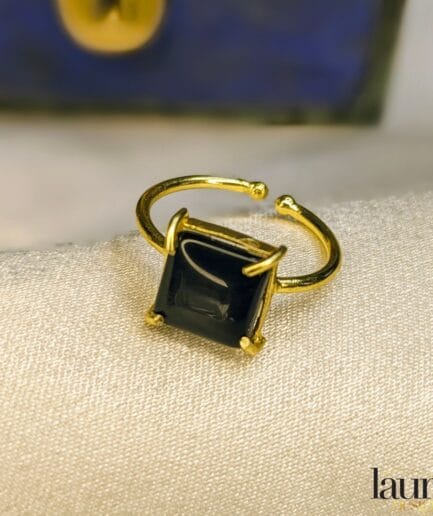 black stone ring