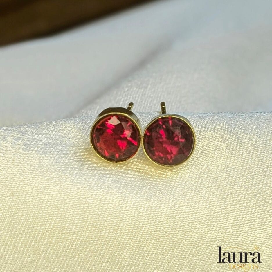 red stone earrings