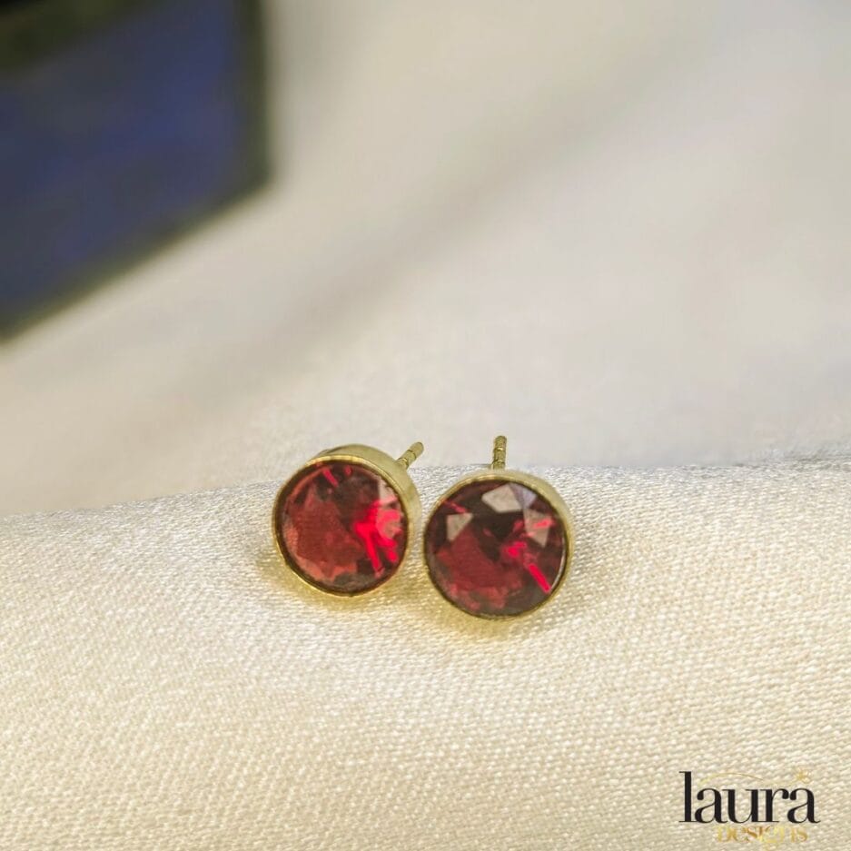 red stone earrings