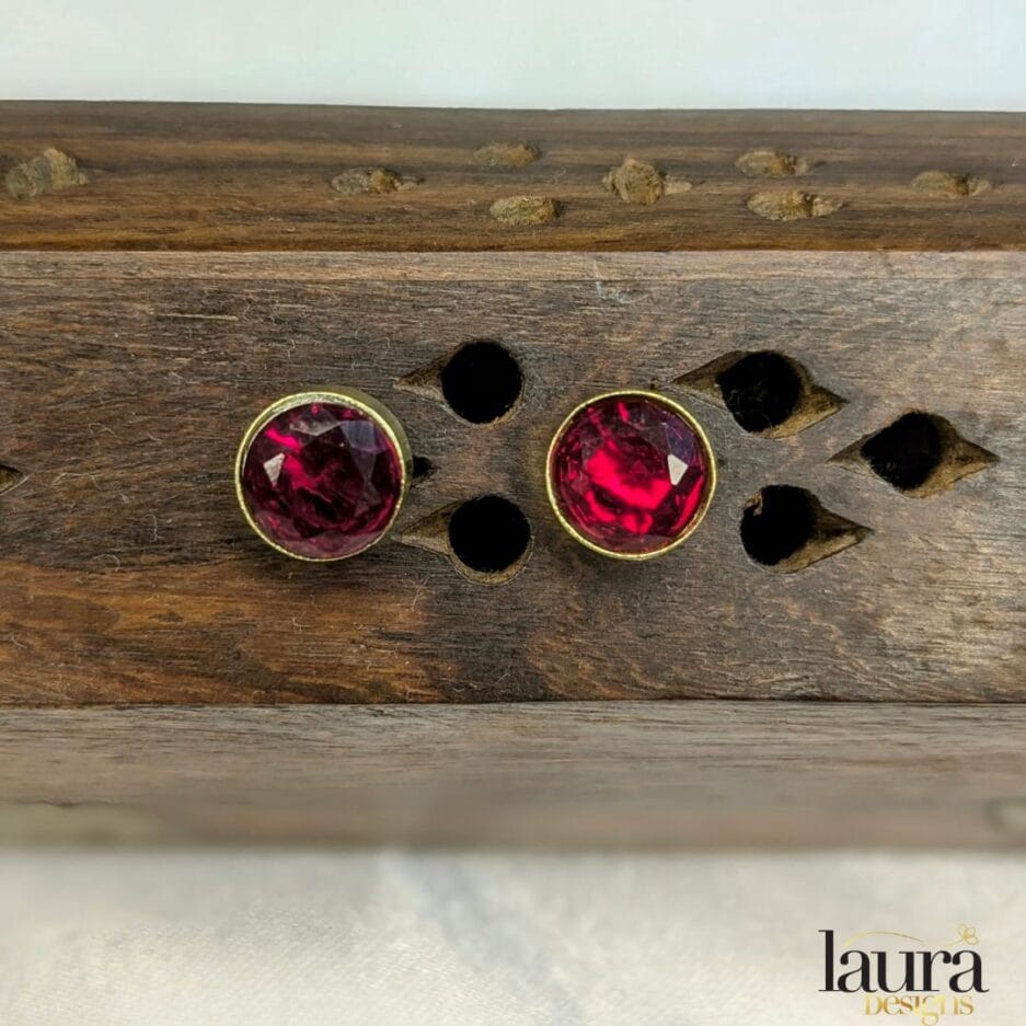 red stone earrings