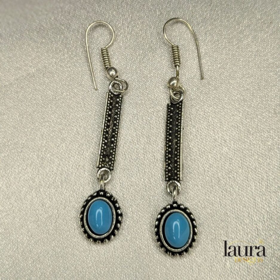 Blue loop earring