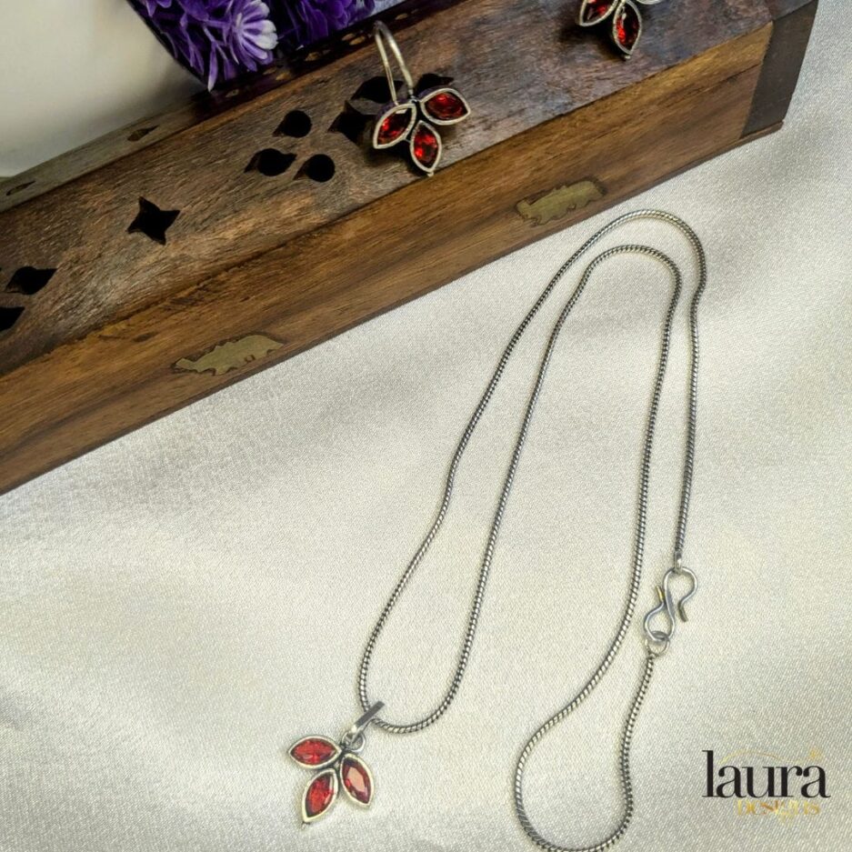 dark red necklace set (3)