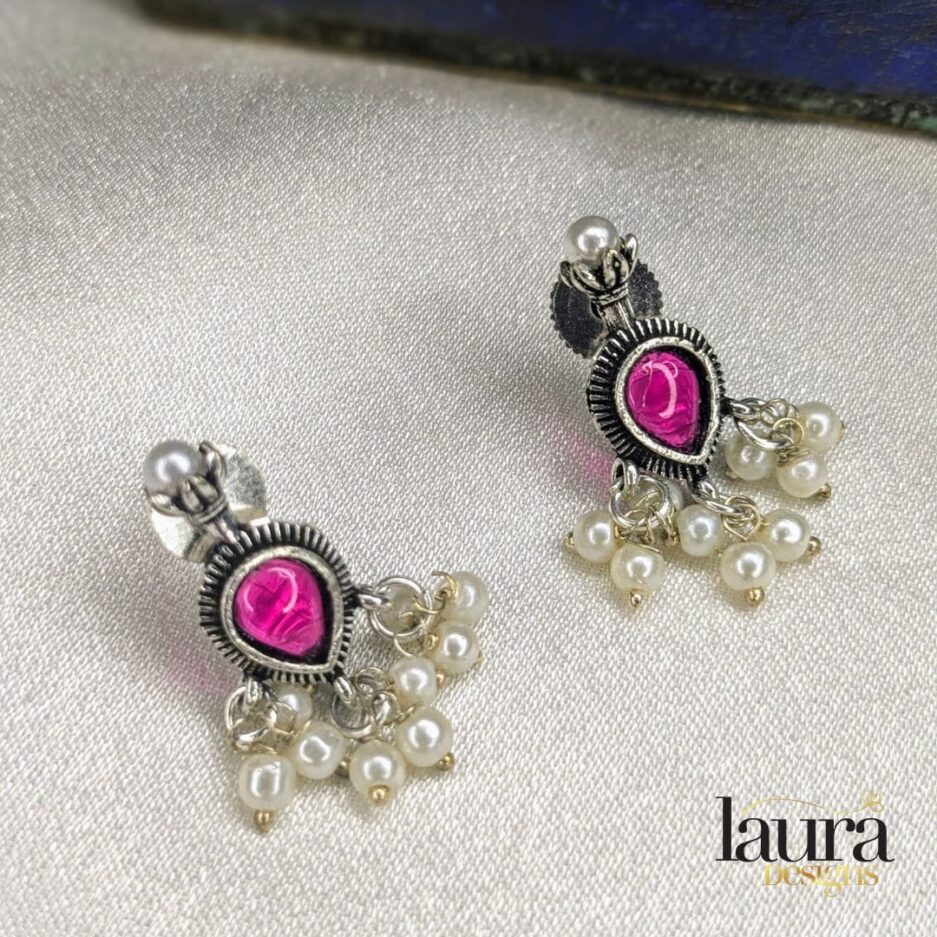 glossy pink earring