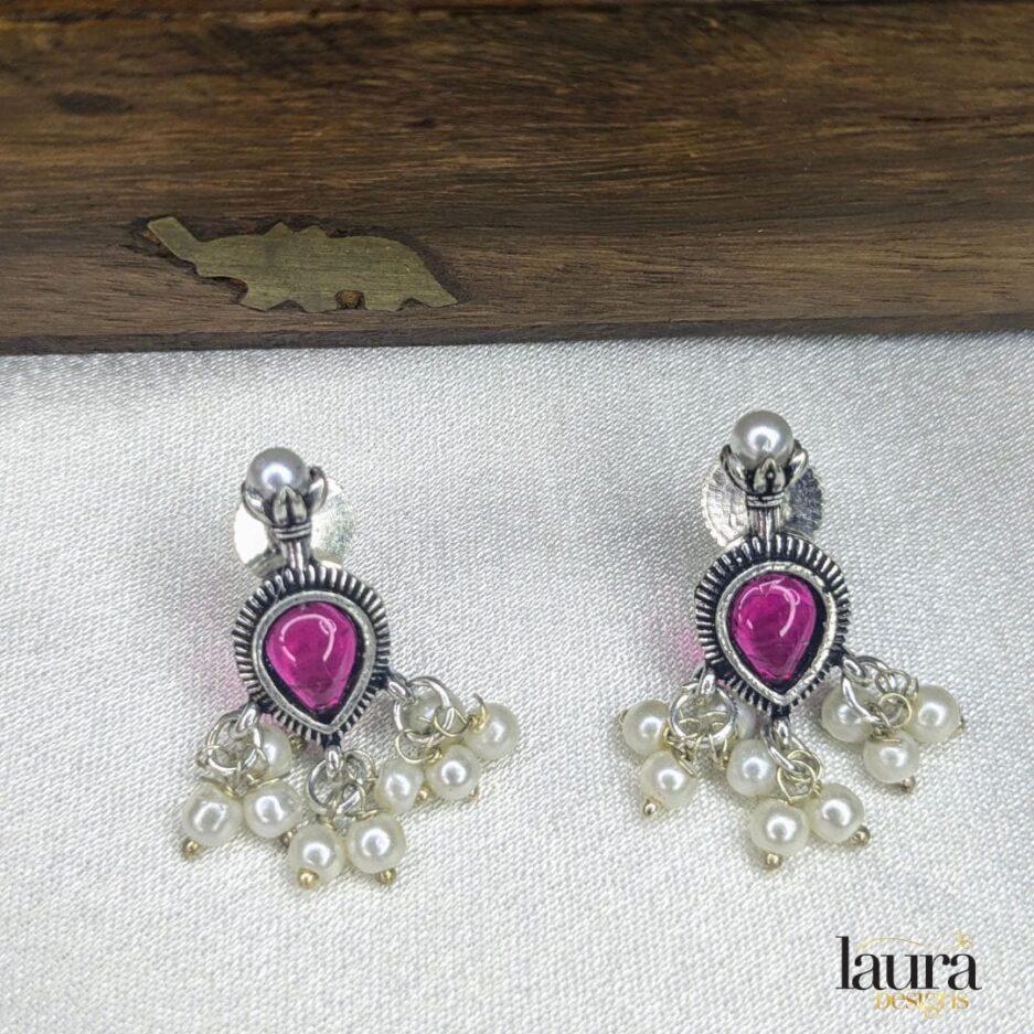 glossy pink earring