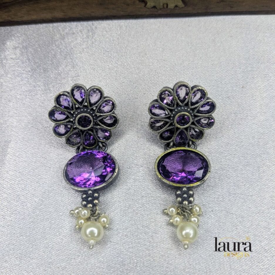 Lavender stone dangler earrings