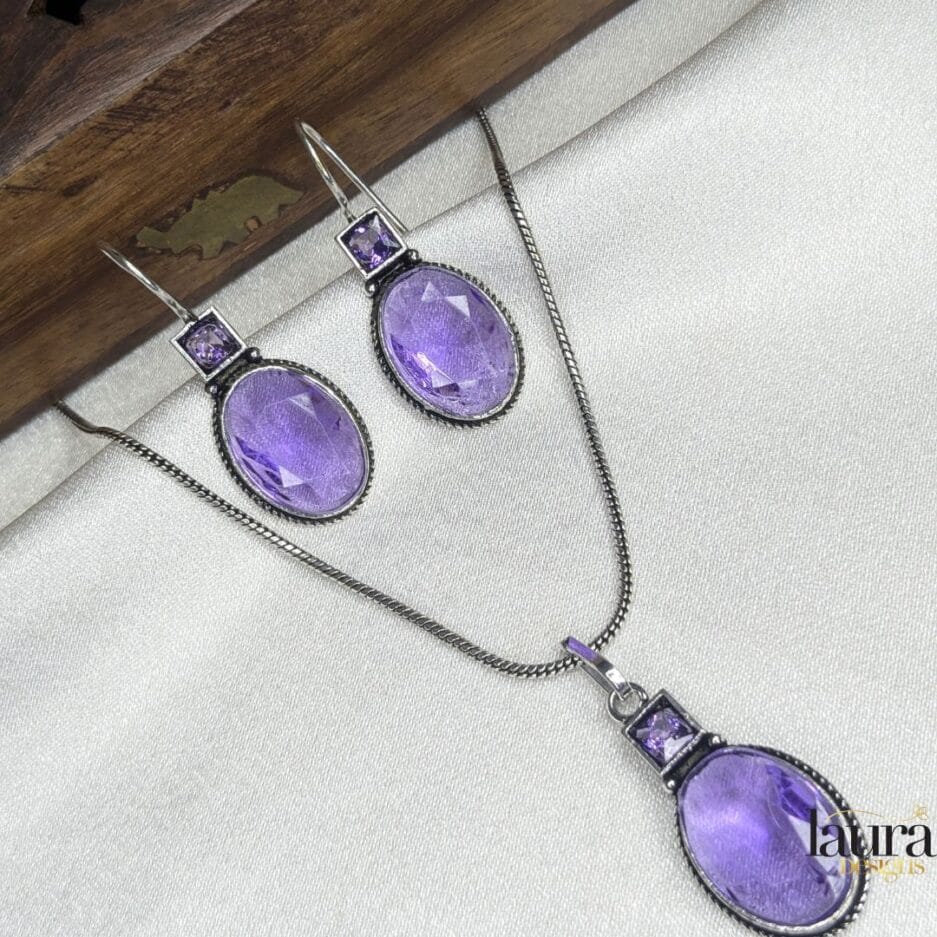 lavendar stone pendant