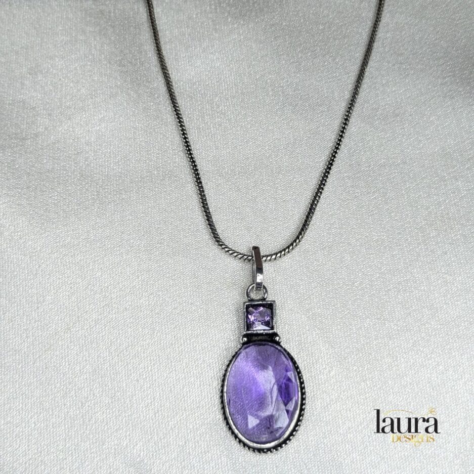 lavendar stone pendant