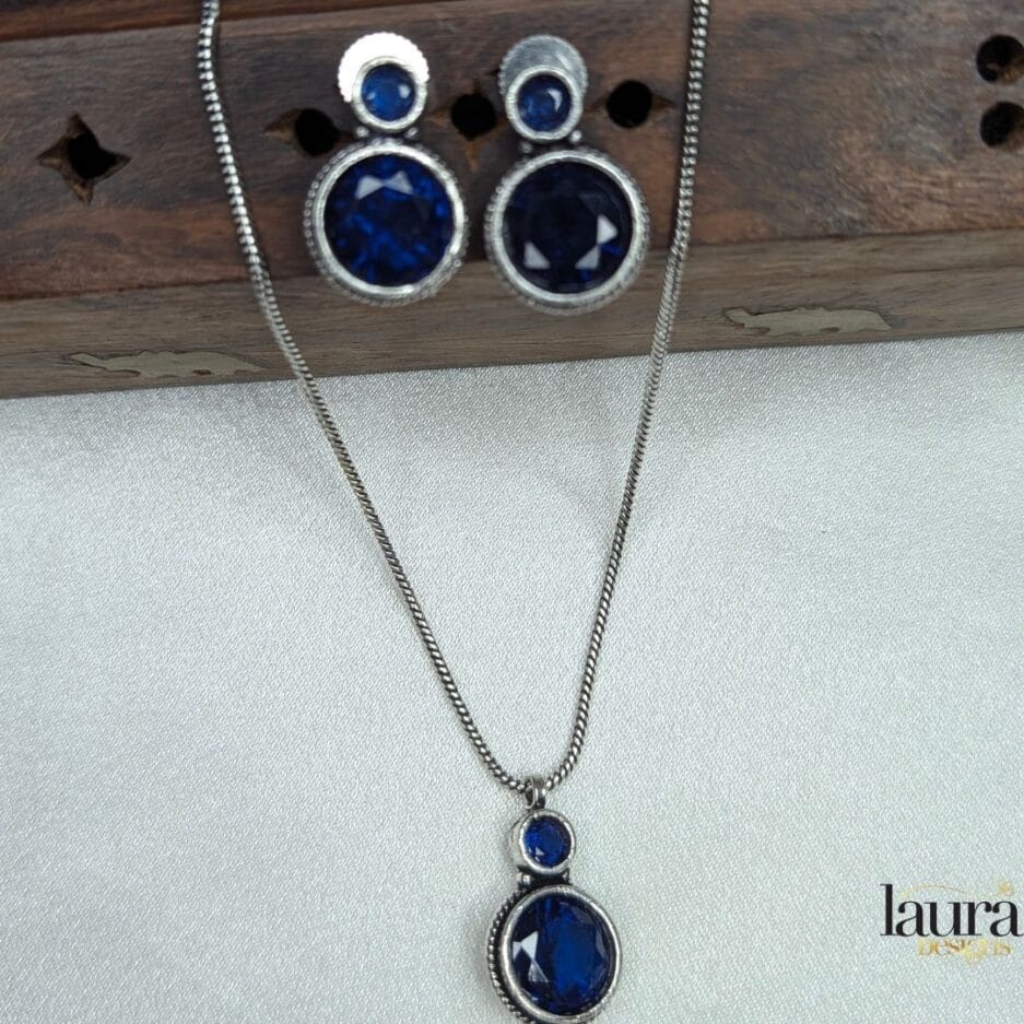 blue pendant combo set