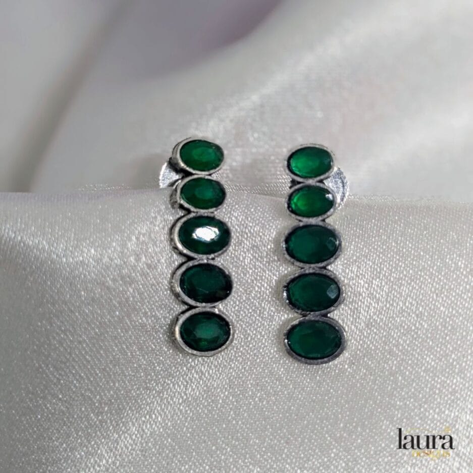 green stone earrings