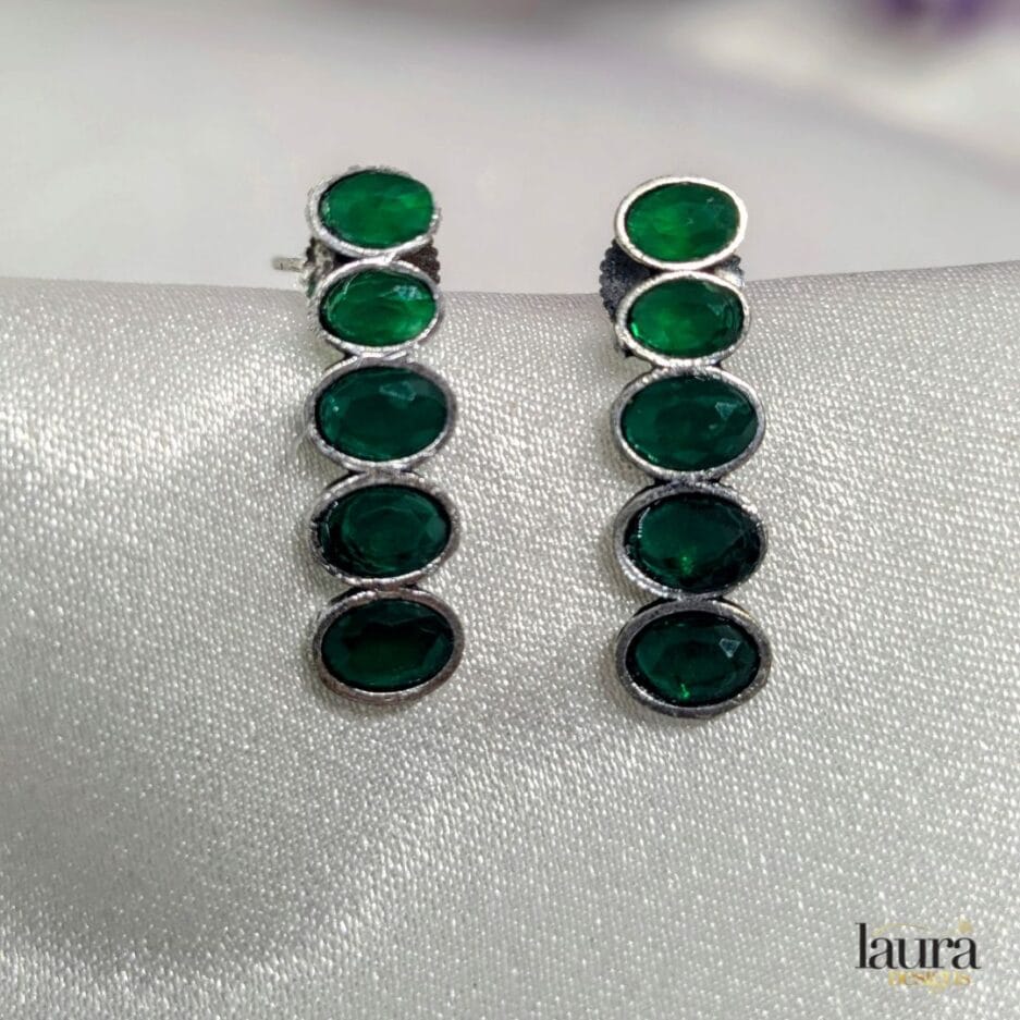 green stone earrings