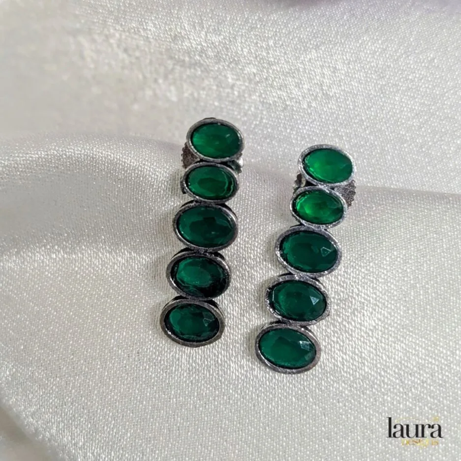 green stone earrings