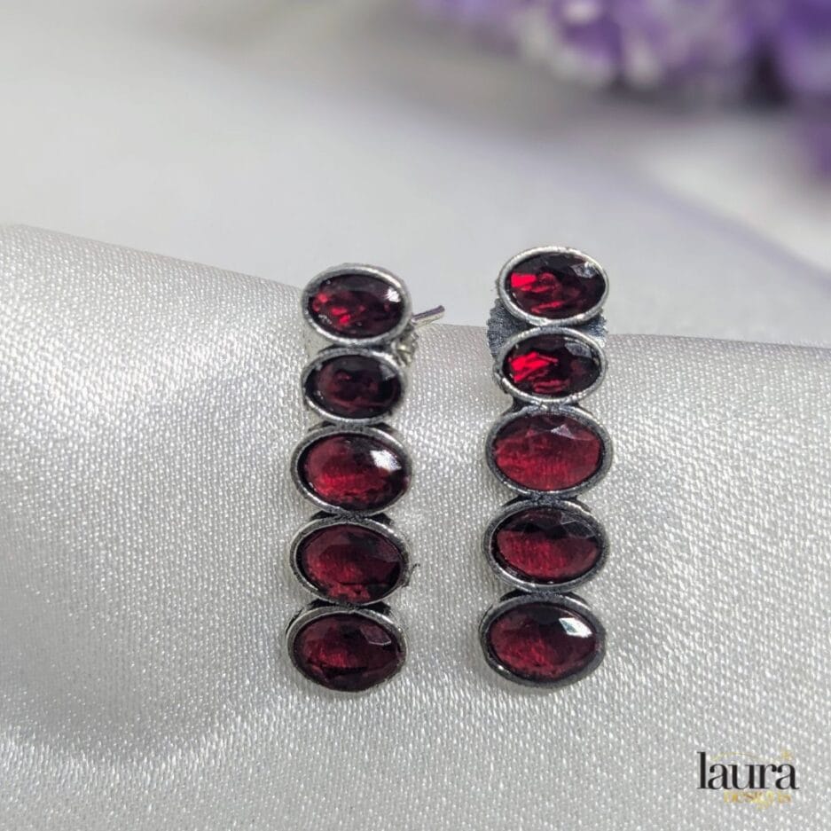 red stone earrings