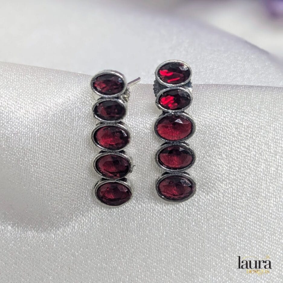 red stone earrings