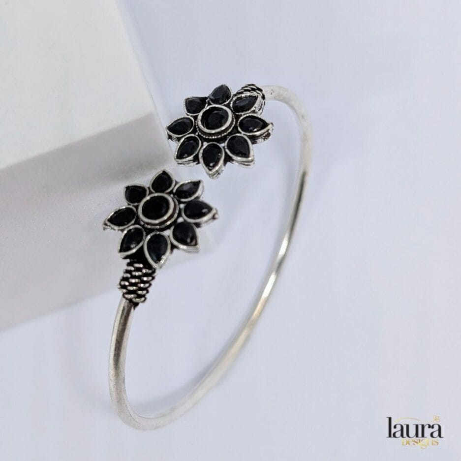 black floral bracelet