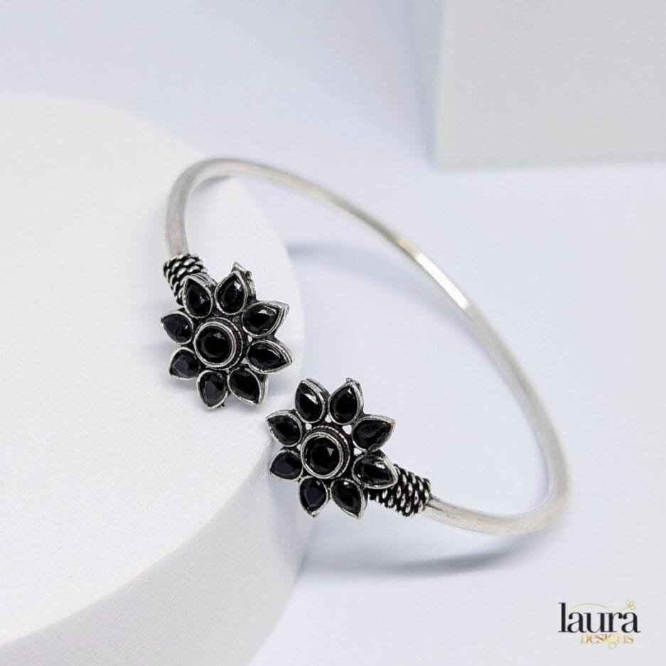 black floral bracelet