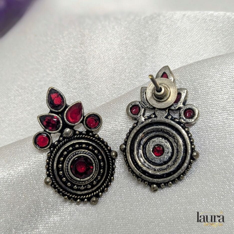 red stone earrings