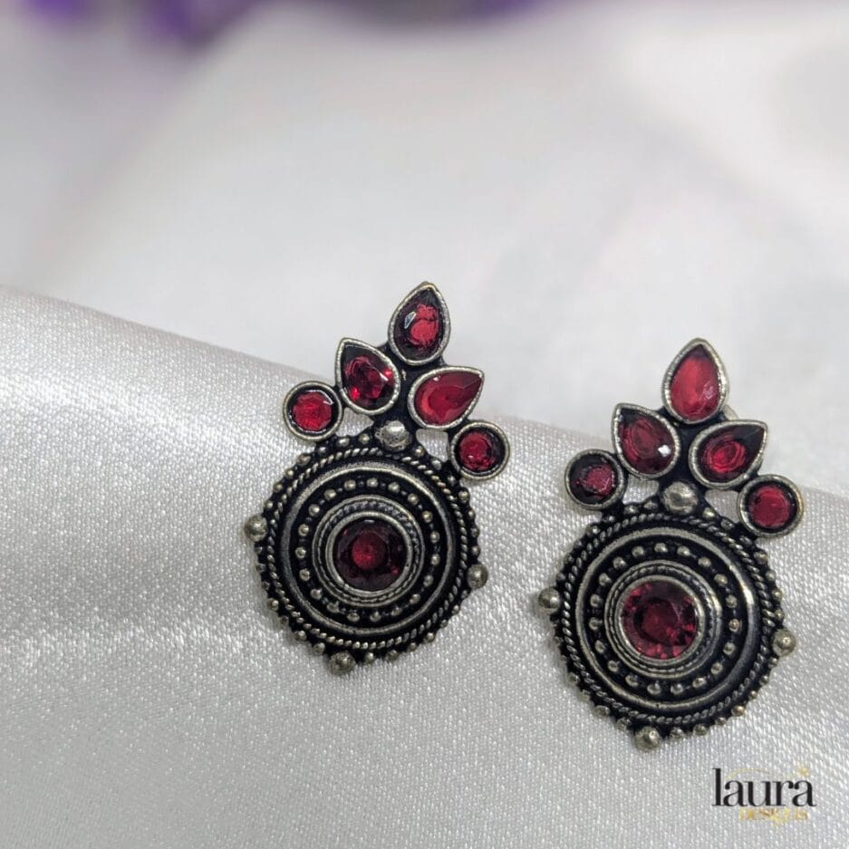 red stone earrings