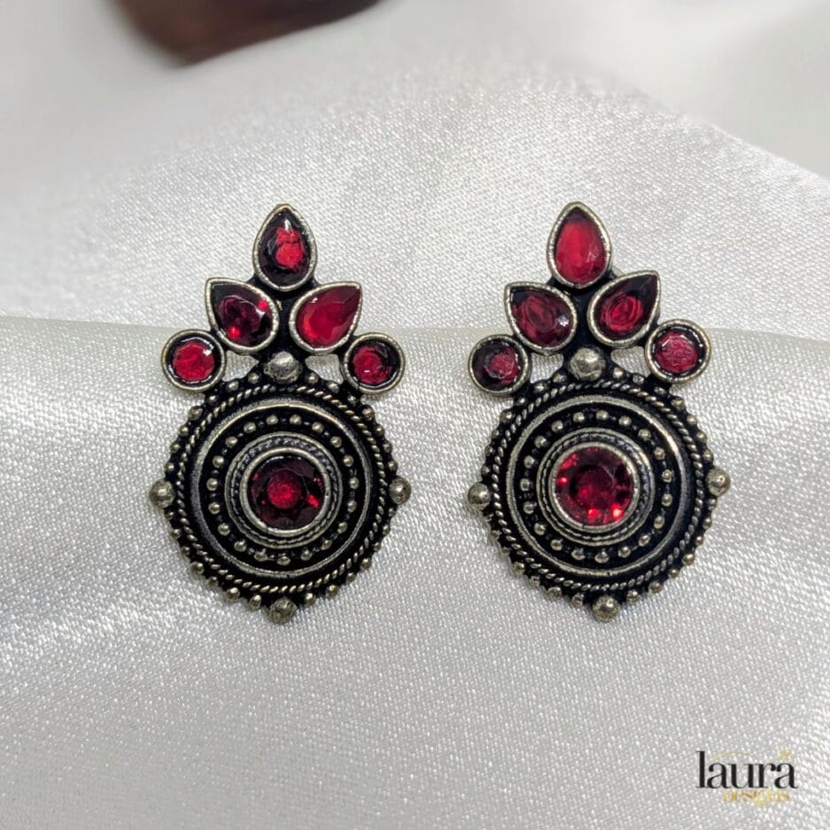 red stone earrings